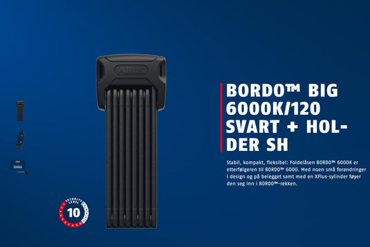 Abus BORDO™ BIG 6000K/120-svart