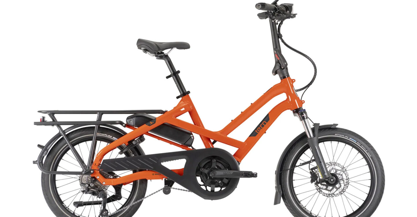 Damesykkel med barnesete, ideell for transport av barn. Elektrisk med Bosch-motor